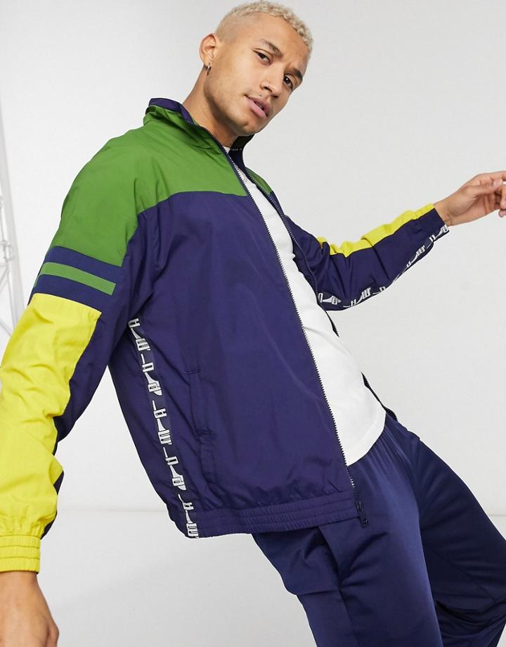Puma Xtg Track Jacket In Navy And Green