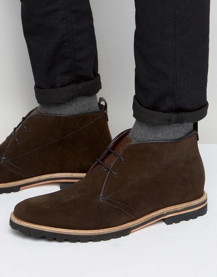 Ted Baker Maagna Suede Short Lace Up Boots - Brown