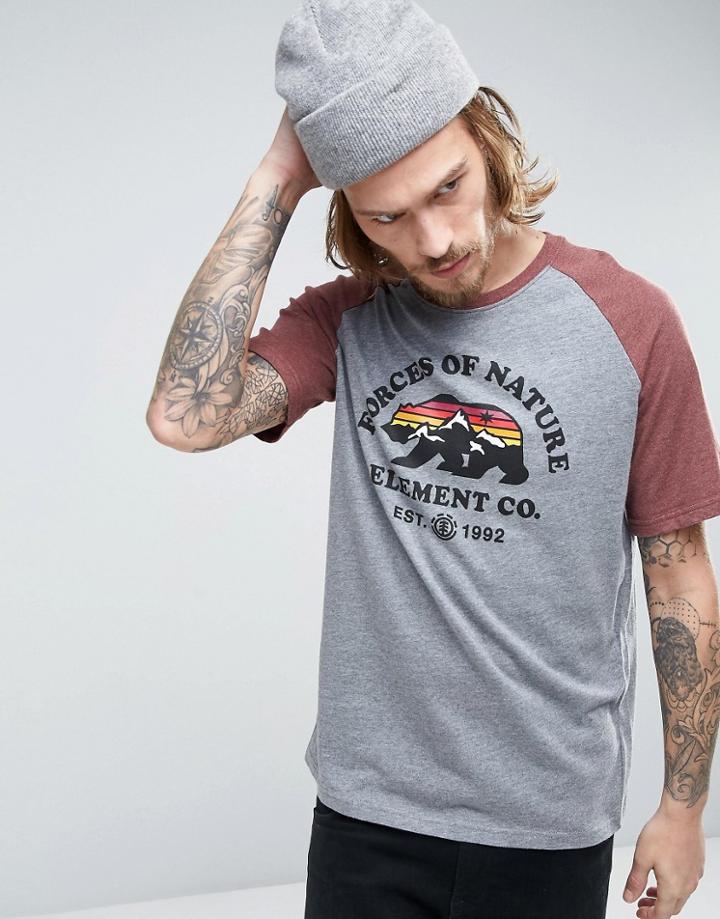 Element Vista Raglan T-shirt In Gray Heather - Gray