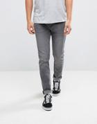 Pull & Bear Slim Jeans In Gray Wash - Gray