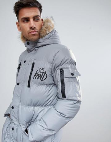 Kings Will Dream Reflective Parka - Silver
