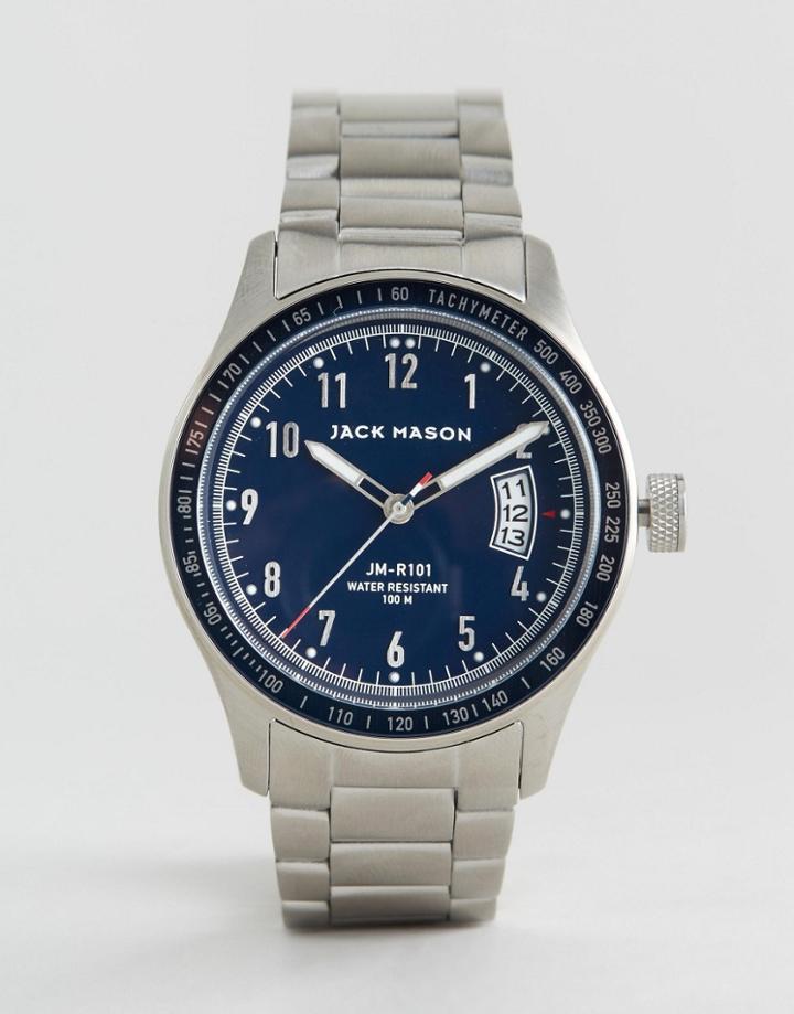 Jack Mason Racing Bracelet Watch In Silver 42mm - Silver