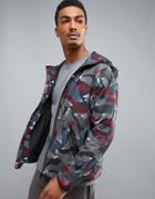 Perry Ellis 360 Running Jacket Linear Camo Print In Heritage Blue - Blue