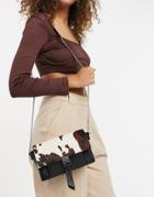 Reiss Aubrey Cross Body Bag In Cow Print-multi