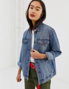 Noisy May Oversized Denim Jacket-blue