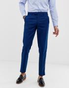 Harry Brown Wedding Slim Fit Textured Blue Suit Pants