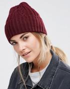 New Look Cable Beanie - Purple