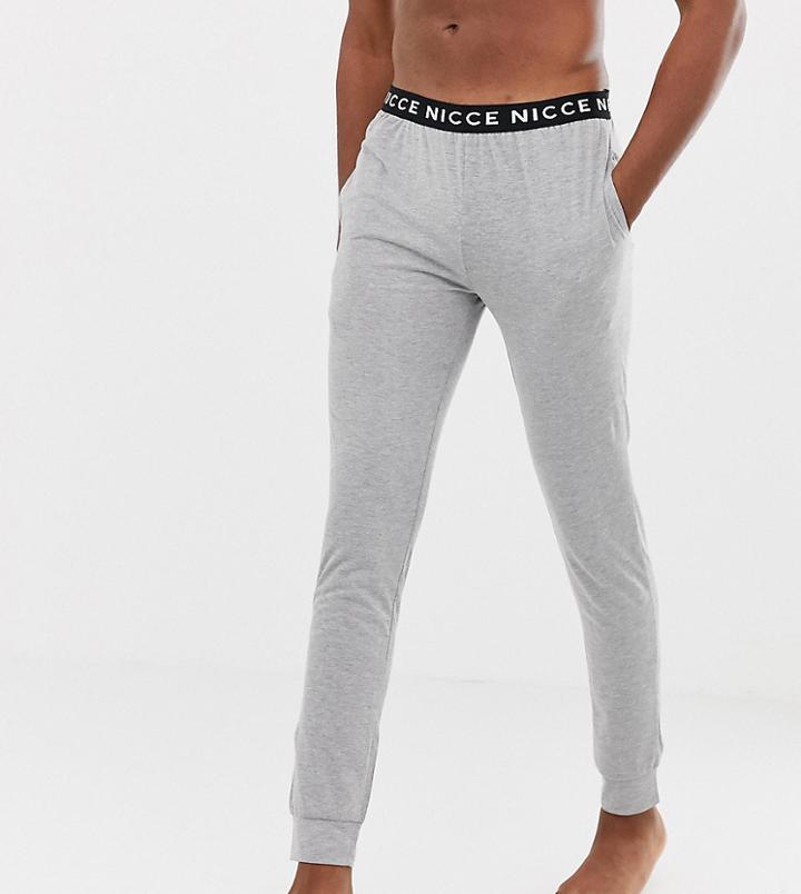 Nicce Lounge Cuffed Sweatpants In Gray With Waistband - Gray