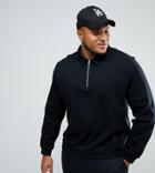 Asos Plus Oversized Half Zip Harrington In Black - Black
