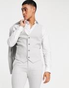 Asos Design Super Skinny Suit Vest In Ice Gray