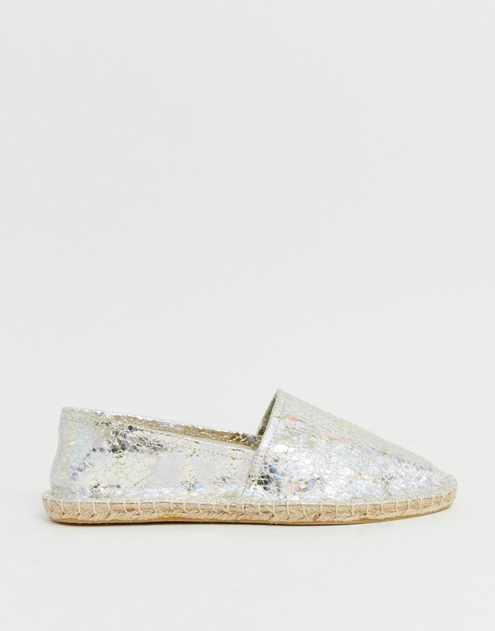 Asos Design Festival Espadrilles In Silver