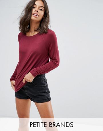 Noisy May Petite Jersey Top - Red