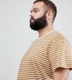 New Look Plus Stripe T-shirt In Tan - Tan