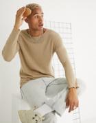 Bershka Scoop Neck Sweater In Fine Knit-neutral