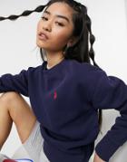 Polo Ralph Lauren Horse Logo Sweater In Navy