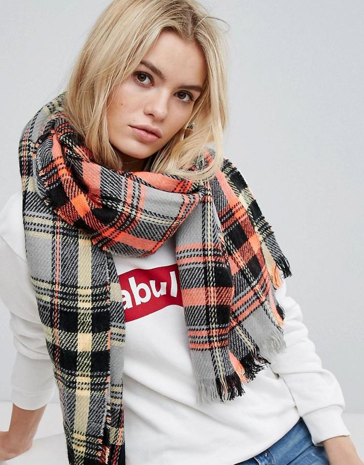 Bershka Check Scarf - Multi