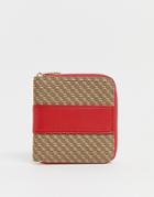 Asos Design Monogram Ladies' Wallet With Contrast Detail - Multi