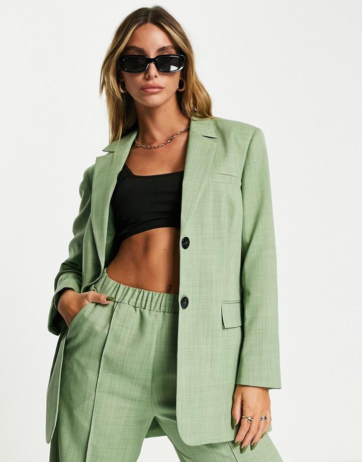 Asos Design Straight Suit Blazer In Green