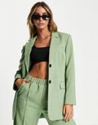 Asos Design Straight Suit Blazer In Green