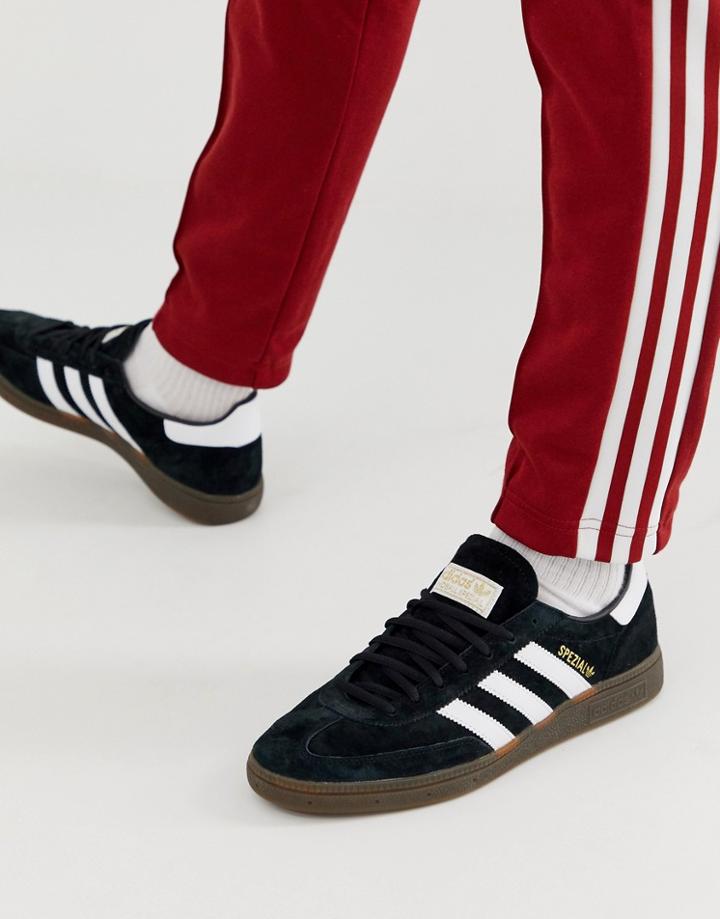 Adidas Originals Handball Spezial Sneakers In Black With Gum Sole