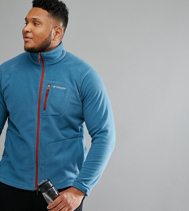 Columbia Plus Fast Trek Ii Fleece Full Zip In Dark Blue - Blue