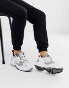 New Balance 608 White And Gray Chunky Sneakers