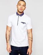 Dickens And Browne Dobby Polo Shirt - White