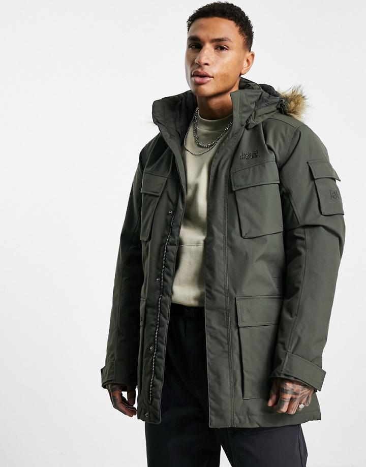 Jack Wolfskin Glacier Parka Jacket In Green