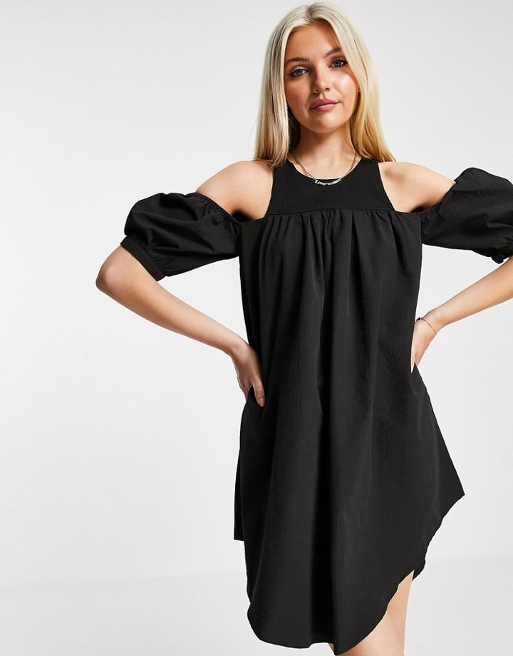 Urban Revivo Cold Shoulder Mini Dress In Black