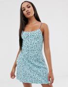 Asos Design Leopard Print Clean Mini Dress - Multi
