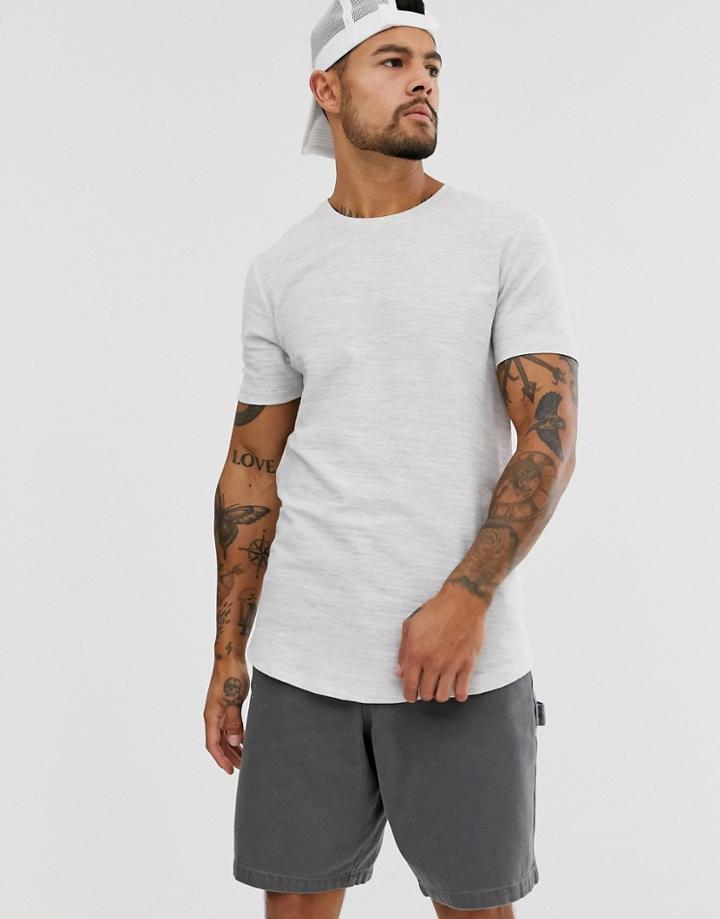 Jack & Jones Premium Longline T-shirt In White - White