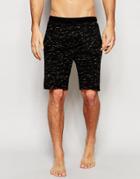 Asos Loungewear Shorts In Inject Slub Fabric - Black