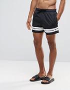 Bravesoul Two Stripe Short Length Swim Short - Black