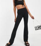 Topshop Tall Flared Sweatpants In Black