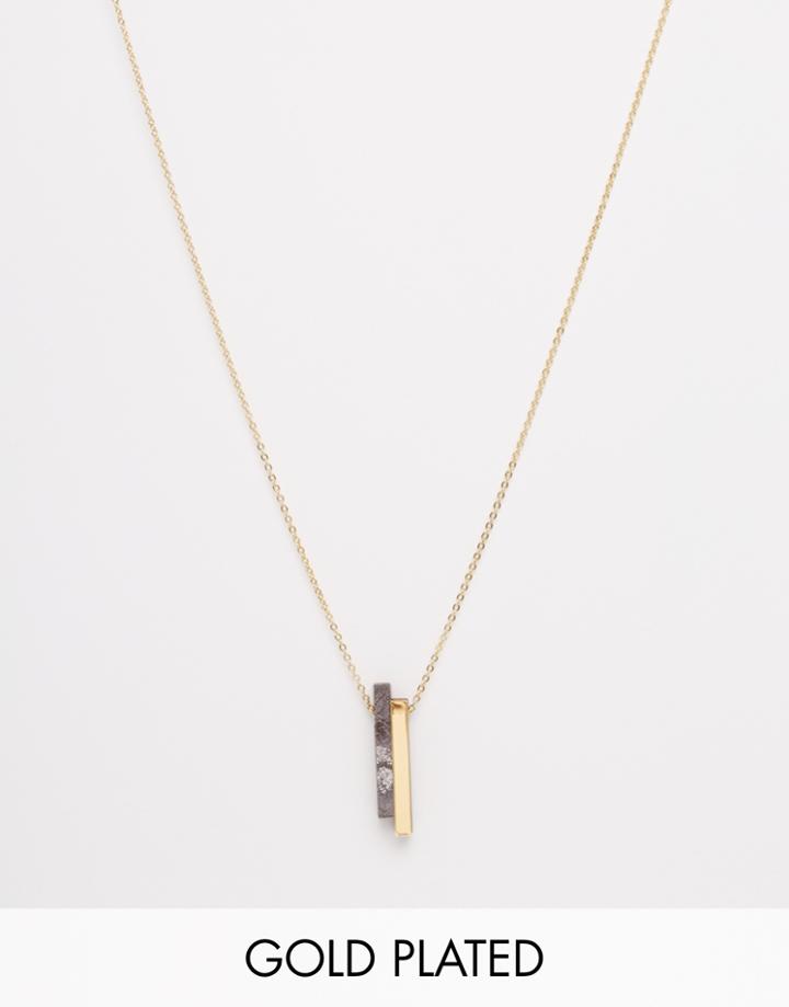 Wolf & Moon Shift Necklace - Gold