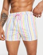 South Beach Swim Shorts In Multi Stripe Print