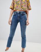 River Island Cropped Flare Jeans-blue