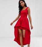 True Violet Hi-low Maxi Prom Dress - Red