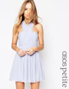 Asos Petite Wedding Multiway Mesh Mini Dress - Icy Blue