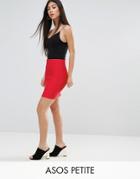 Asos Petite High Waist Mini Skirt In Rib - Beige