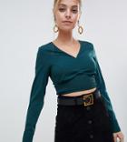 Vero Moda Petite Smock Detail Top-green