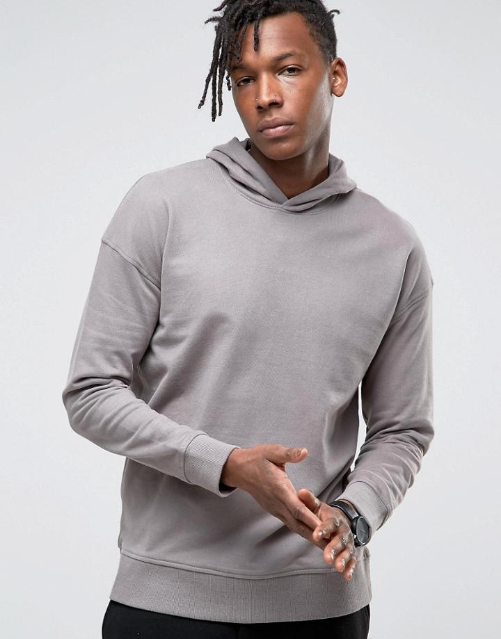 Selected Homme Hoodie With Dropped Shoulder - Beige