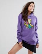 Criminal Damage Hood With Graphic Skate Print - Purple