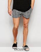 Reclaimed Vintage Shorts In Leopard Print - Black