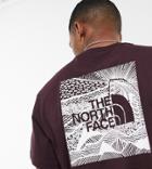 The North Face Red Box Celebration T-shirt In Burgundy Exclusive At Asos-brown