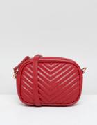 New Look Quilted Cross Body Bag In Red - Red