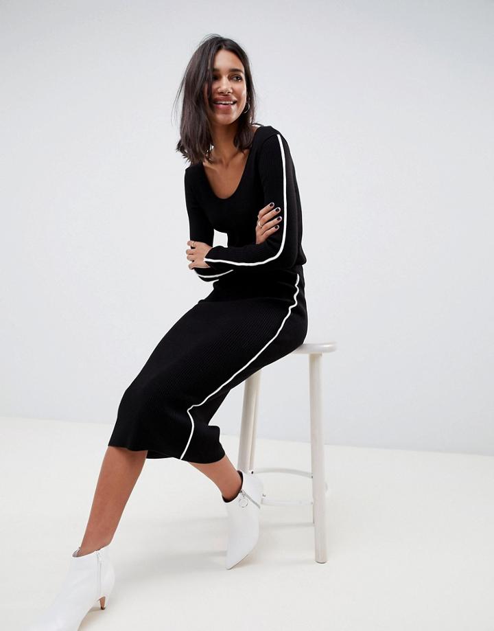 Asos Design Two-piece Skirt In Knit With Tipping - Multi