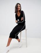 Asos Design Two-piece Skirt In Knit With Tipping - Multi
