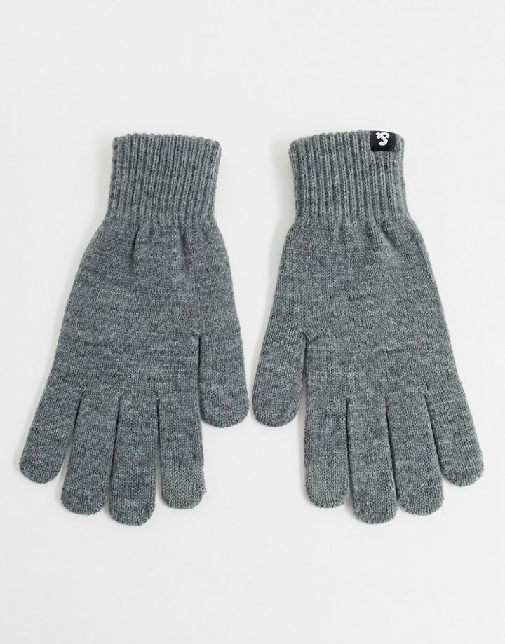 Jack & Jones Touch Screen Gloves In Gray