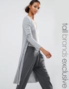 Daisy Street Tall Longline Cardi - Gray